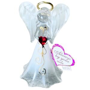 Glass Baron Angel Figurine Heart Crystal "Always By Your Side" Vintage Gift